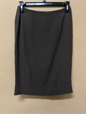 Vintage Chanel Boutique Straight Pencil Skirt Lined Brown